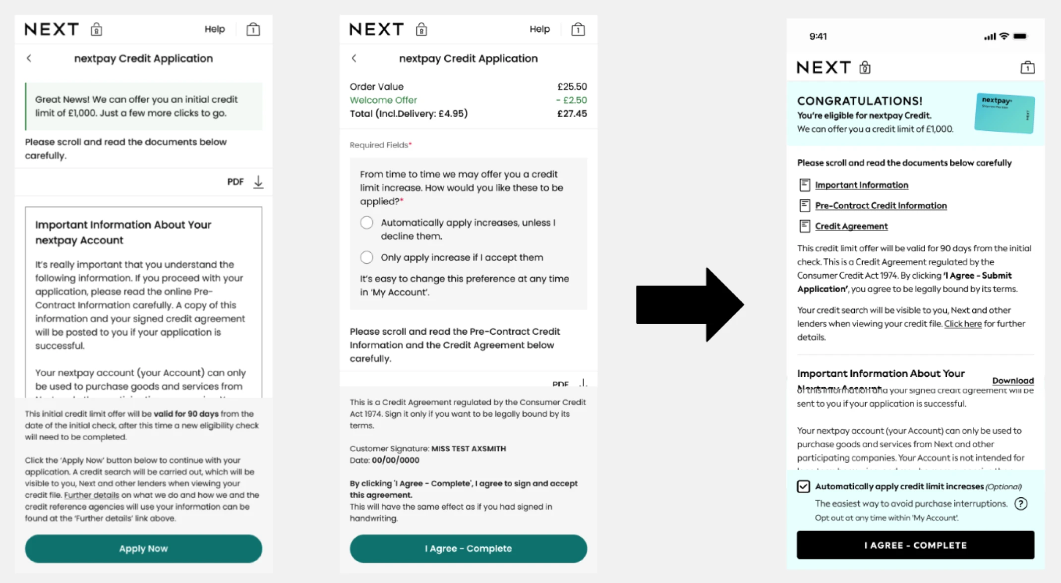 Before and after screens