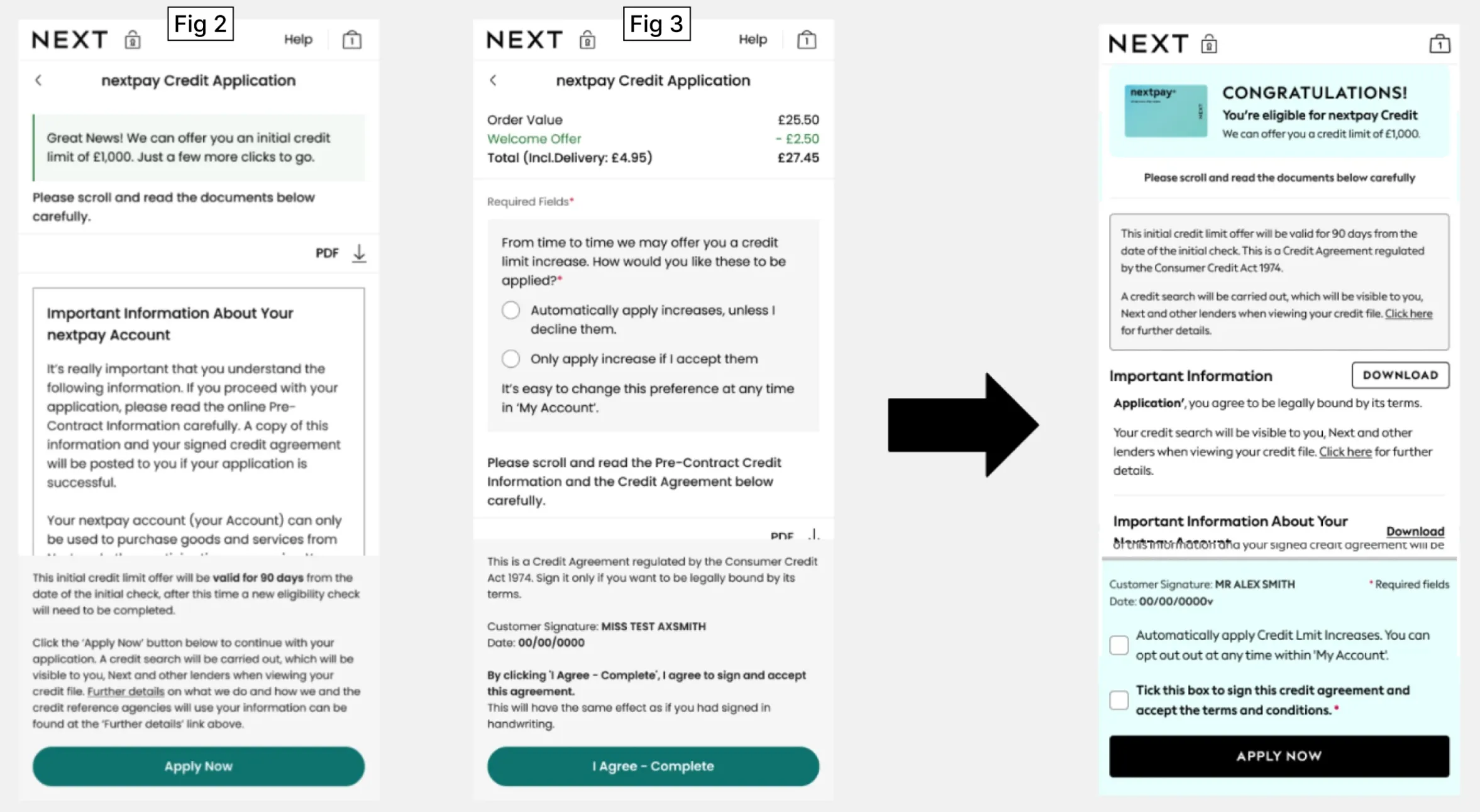 Before and after comparison of the credit sign up flow