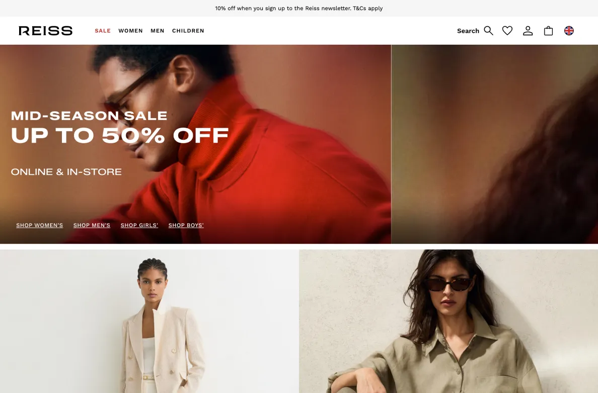 Reiss desktop storefront example